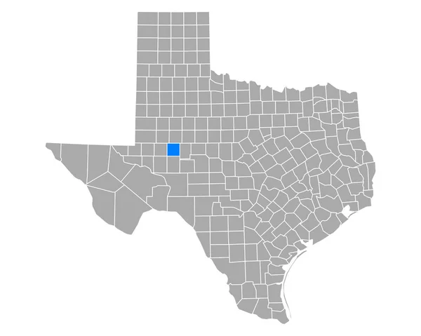 Mapa Glasscocku Texasu — Stockový vektor