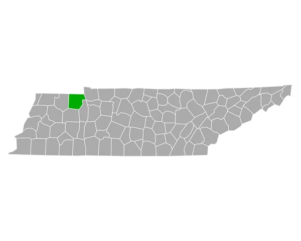 Mapa Henryho Tennessee — Stockový vektor