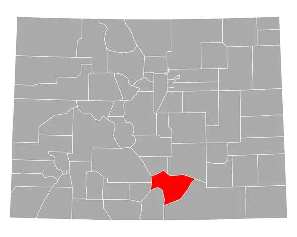 科罗拉多Huerfano地图 — 图库矢量图片