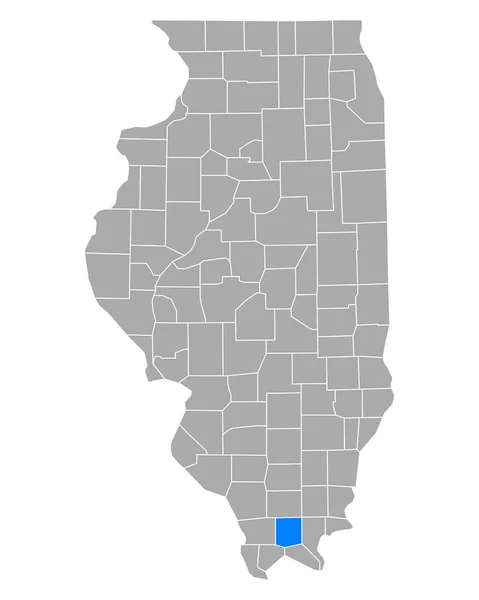 Illinois Johnson Haritası — Stok Vektör