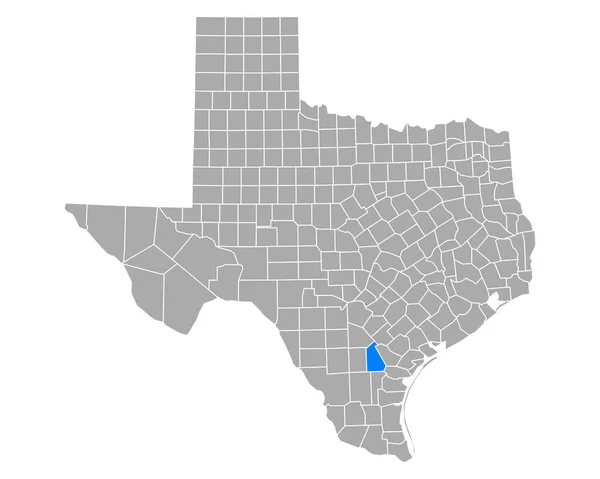 Mapa Carvalho Vivo Texas — Vetor de Stock