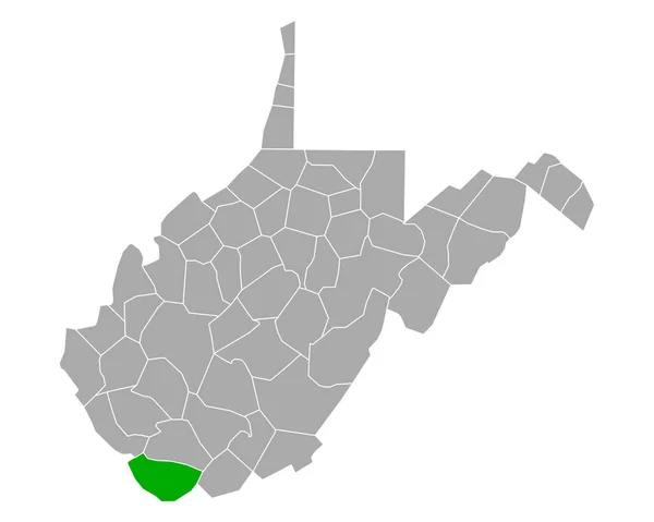 Mapa Mcdowell Zachodniej Wirginii — Wektor stockowy