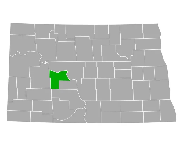 Karte Von Mercer North Dakota — Stockvektor