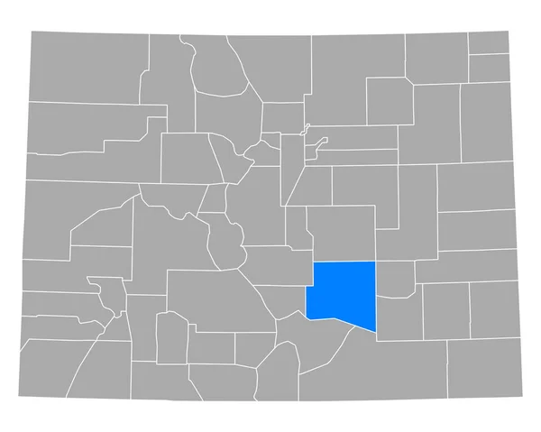 Kaart Van Pueblo Colorado — Stockvector