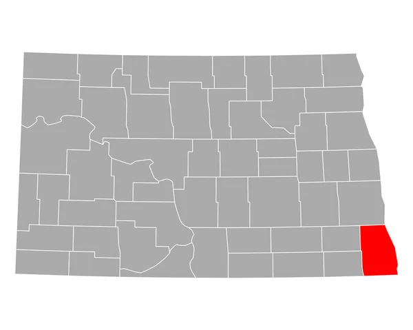 Kaart Van Richland Noord Dakota — Stockvector