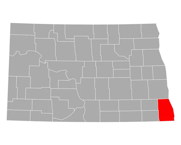 北达科他州里奇兰地图 — 图库矢量图片