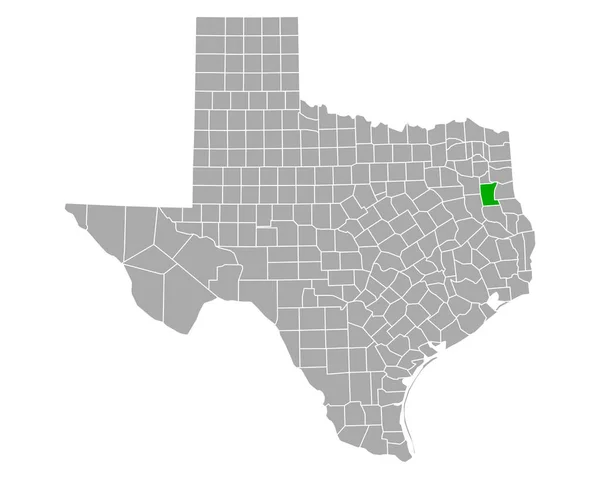 Kaart Van Rusk Texas — Stockvector