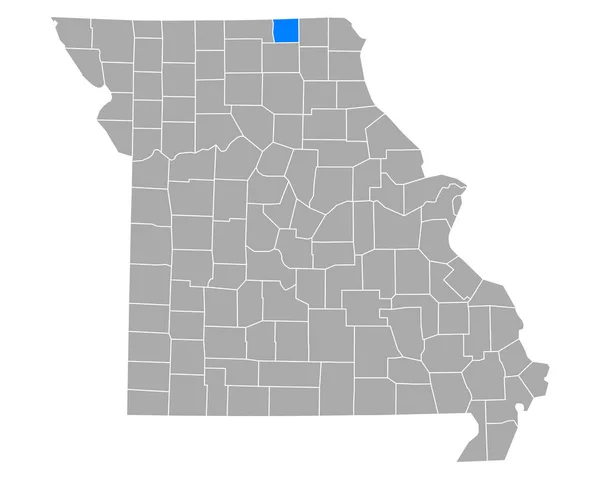 Kaart Van Schuyler Missouri — Stockvector