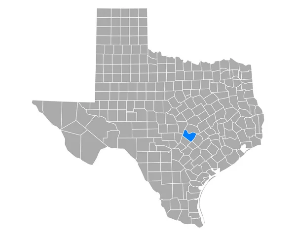Teksas Taki Travis Haritası — Stok Vektör