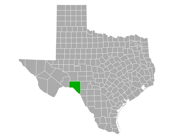 Mapa Val Verde Teksasie — Wektor stockowy