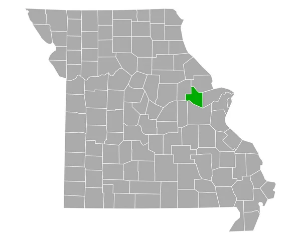 Kaart Van Warren Missouri — Stockvector