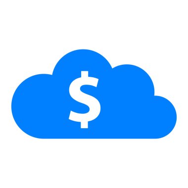 Vektör illüstrasyonu olarak dolar ve bulut