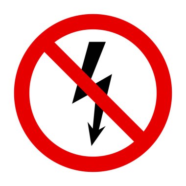 Vektör illüstrasyon olarak şimşek ve yasaklama işareti