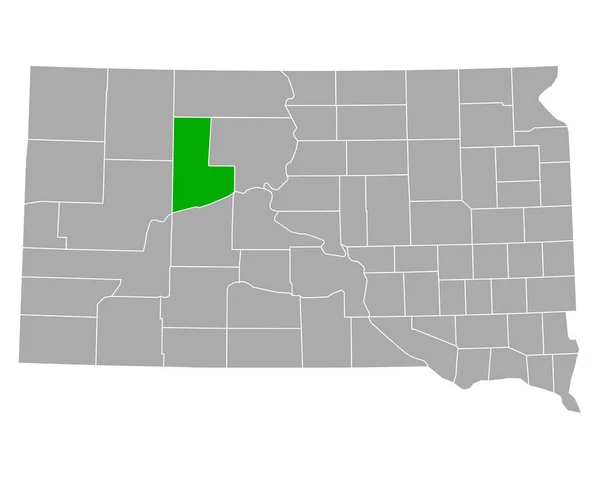 Mapa Ziebach Dakota Del Sur — Archivo Imágenes Vectoriales