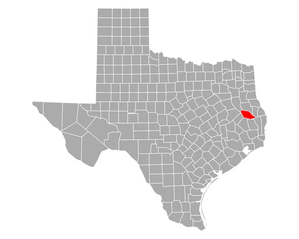 Mapa Angeliny Texasu — Stockový vektor