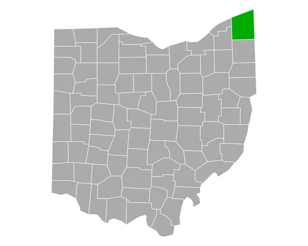Karte Von Ashtabula Ohio — Stockvektor