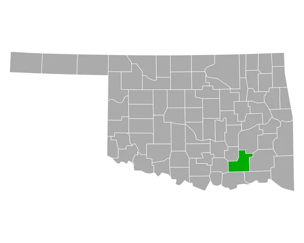 Kaart Van Atoka Oklahoma — Stockvector