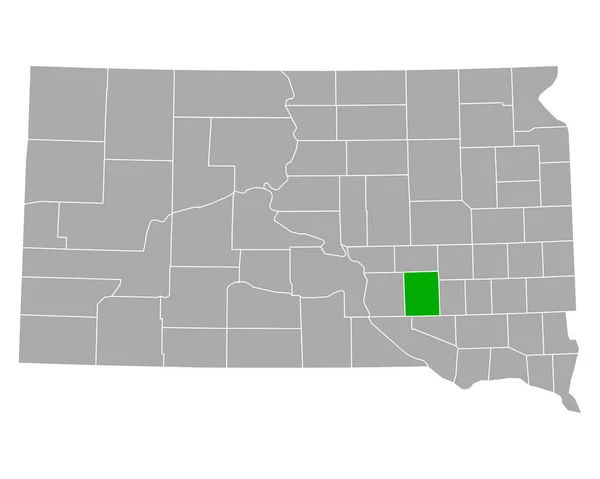 Güney Dakota Daki Aurora Haritası — Stok Vektör