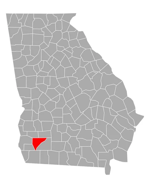 Mapa Baker Georgia — Vector de stock