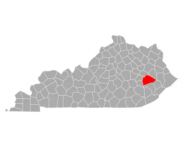 Kaart Van Breathitt Kentucky — Stockvector