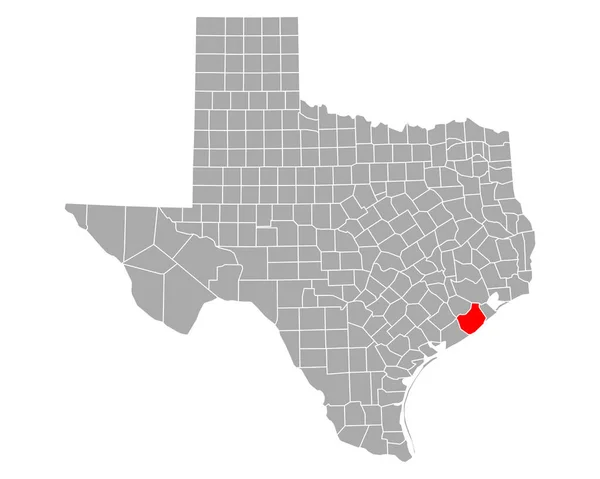 Texas Brazoria Haritası — Stok Vektör
