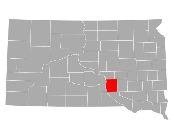 Mapa Brule Dakota Południowa — Wektor stockowy
