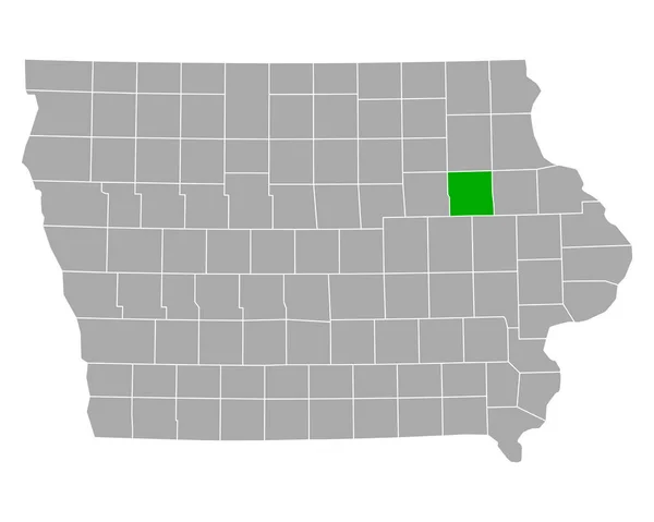アイオワ州のブキャナン地図 — ストックベクタ