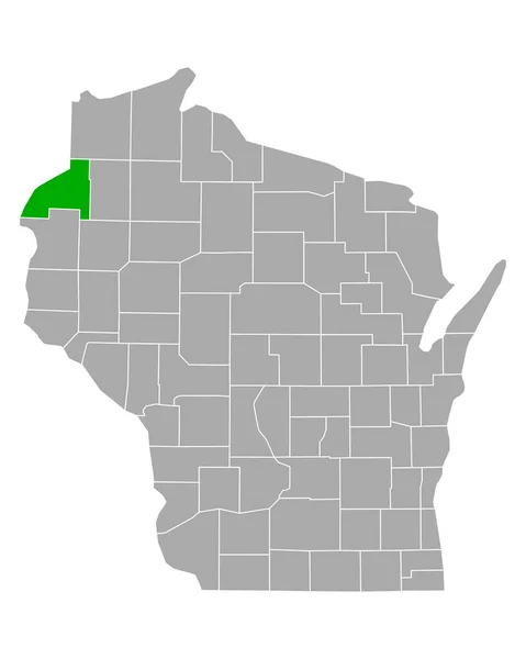 Mapa Burnetta Wisconsin — Wektor stockowy