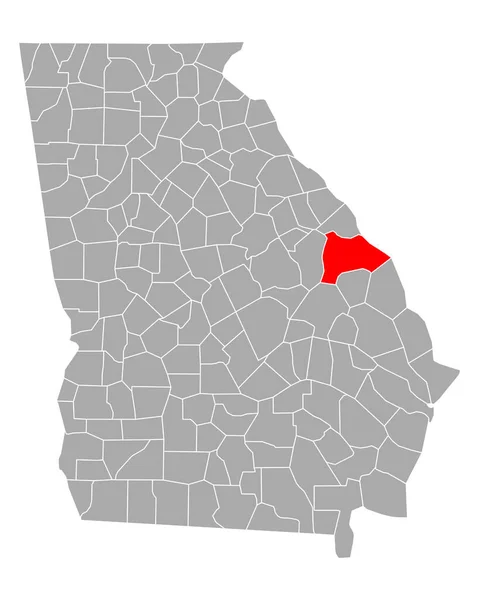 ジョージア州のバーク地図 — ストックベクタ
