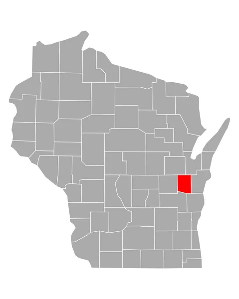 Wisconsin Deki Calumet Haritası — Stok Vektör