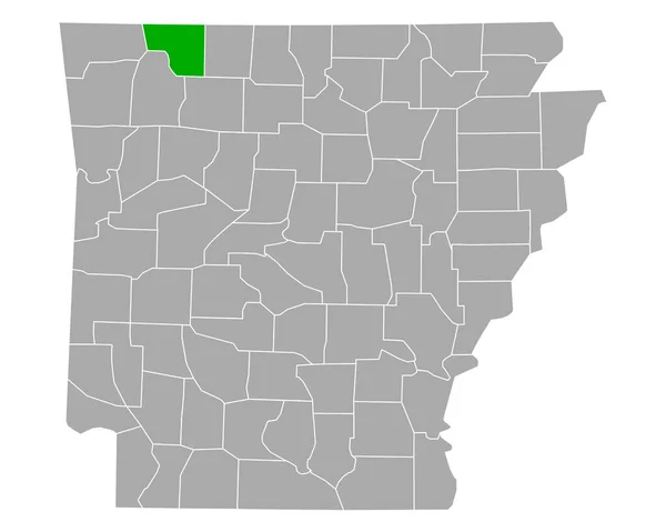 Kaart Van Carroll Arkansas — Stockvector