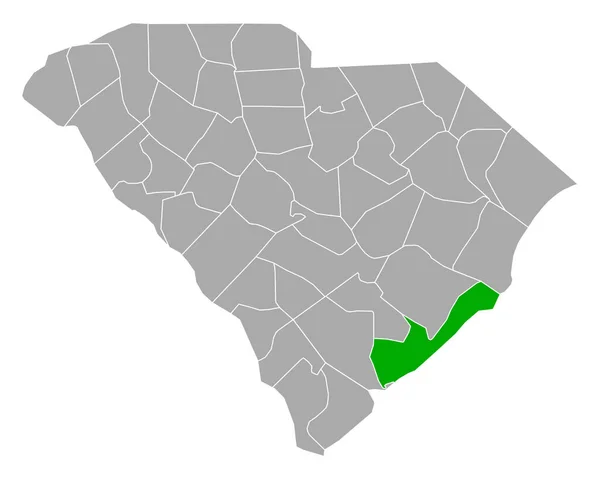 サウスカロライナ州のチャールストン地図 — ストックベクタ