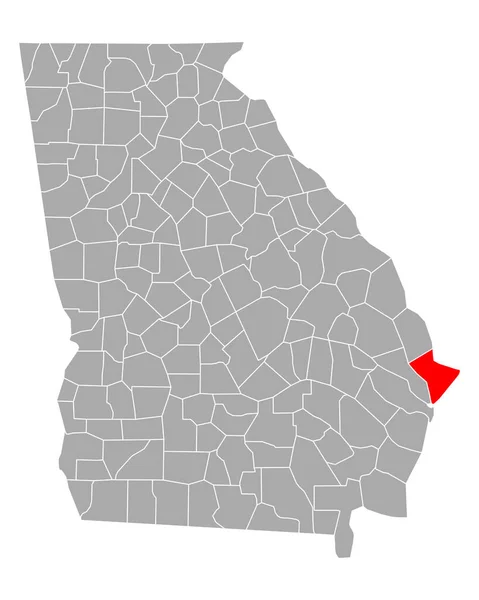Mapa Chatham Georgia — Vector de stock