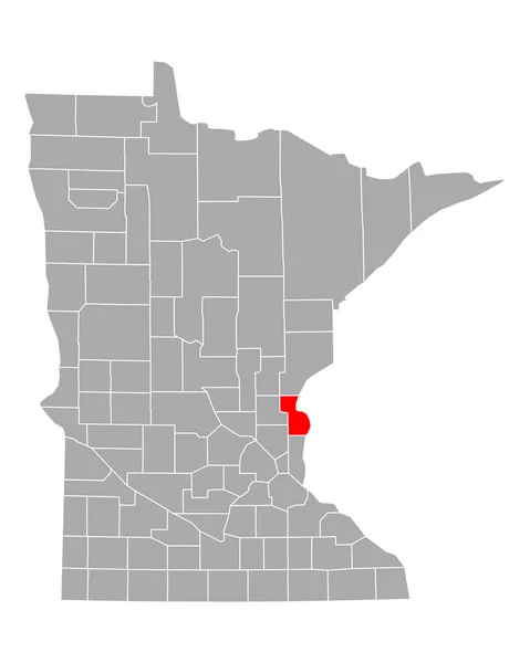 Minnesota Daki Chisago Haritası — Stok Vektör