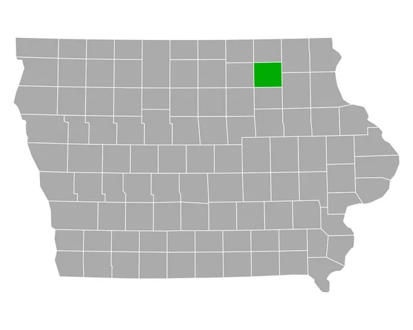 Mapa Chickasaw Iowě — Stockový vektor