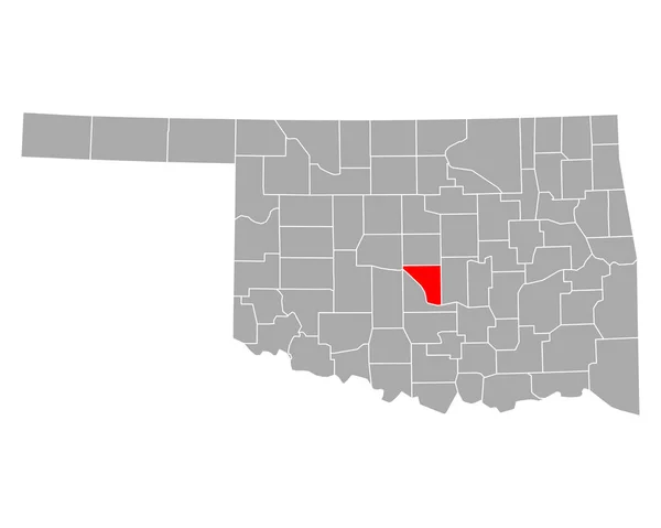 Карта Клівленда Оклахомі — стоковий вектор