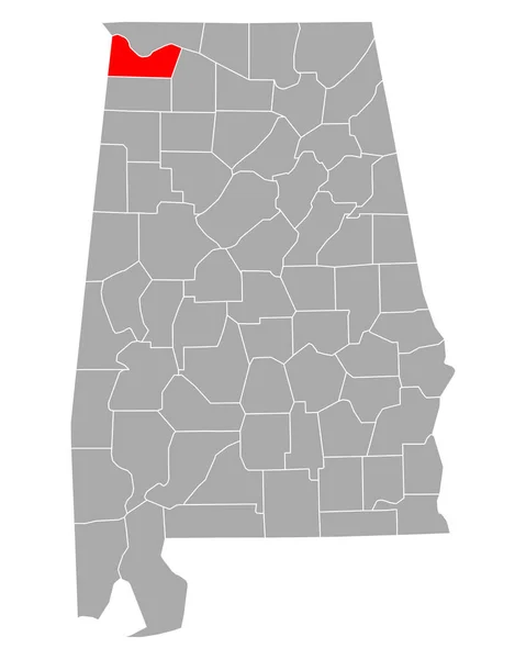 Map Colbert Alabama — Stock Vector