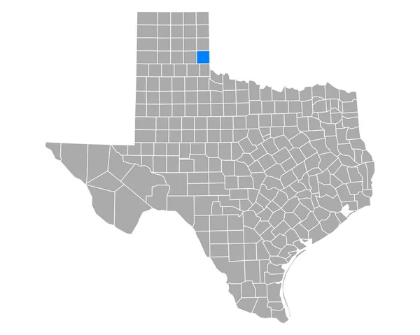 Mapa Collingsworth Texas — Archivo Imágenes Vectoriales