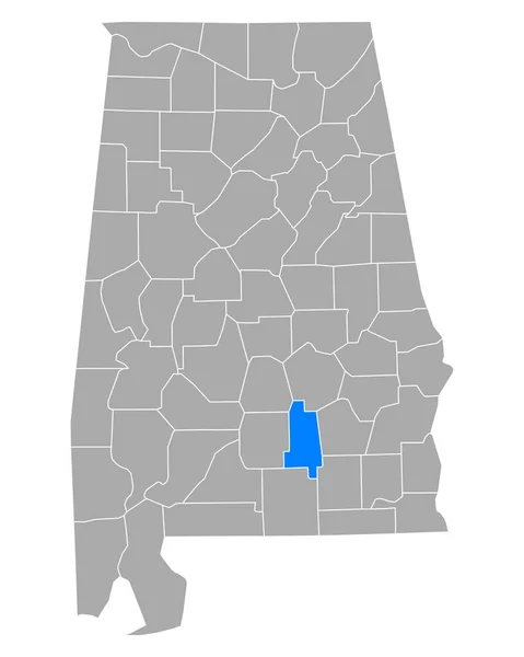 アラバマ州のクレンショー地図 — ストックベクタ