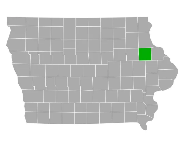 Mappa Del Delaware Iowa — Vettoriale Stock
