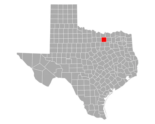 Carte Denton Texas — Image vectorielle