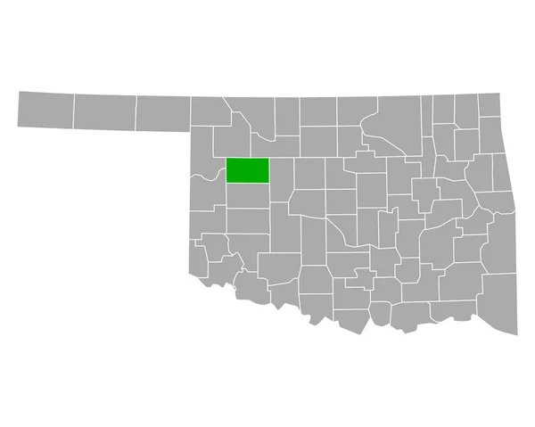 Map Dewey Oklahoma — Stock Vector