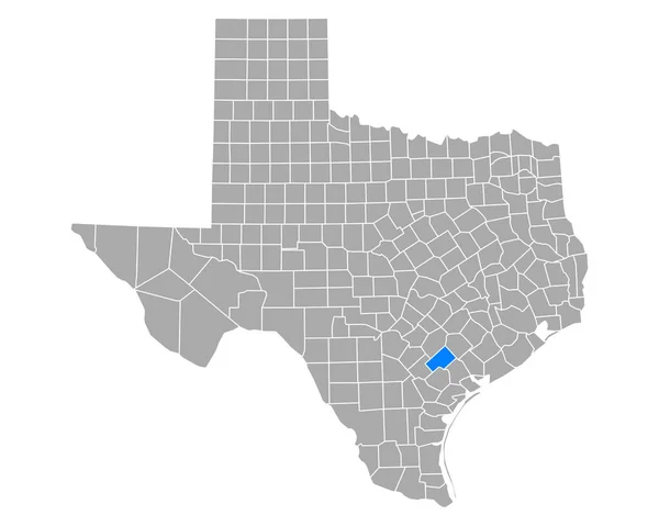 Mapa Dewitt Teksasie — Wektor stockowy