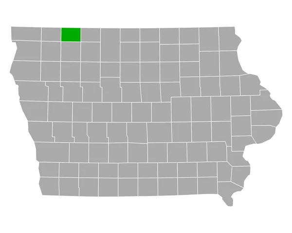 Mapa Dickinson Iowa — Archivo Imágenes Vectoriales