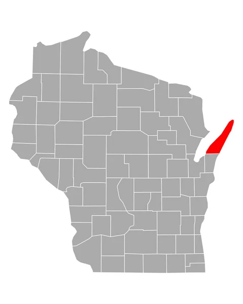 Mapa Dvířek Wisconsinu — Stockový vektor