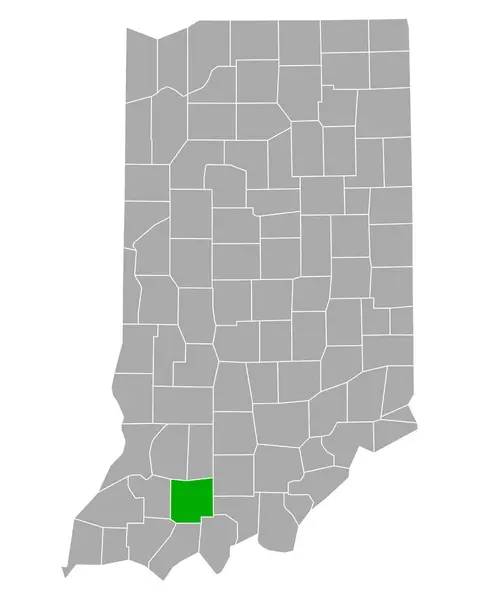 Indiana Daki Dubois Haritası — Stok Vektör