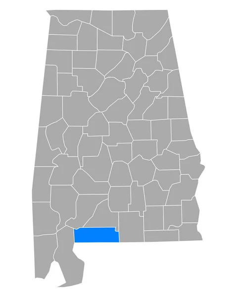 Mapa Escambie Alabamě — Stockový vektor