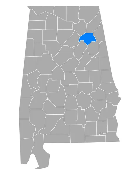 Mapa Etowahu Alabamě — Stockový vektor