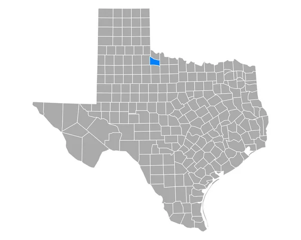 Mapa Foardu Texasu — Stockový vektor