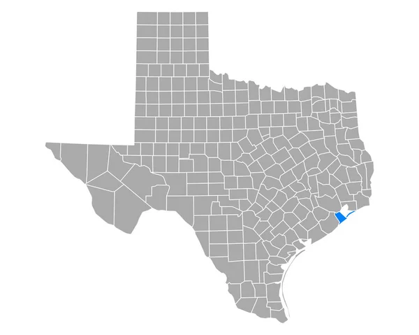 Mapa Galvestonu Texasu — Stockový vektor